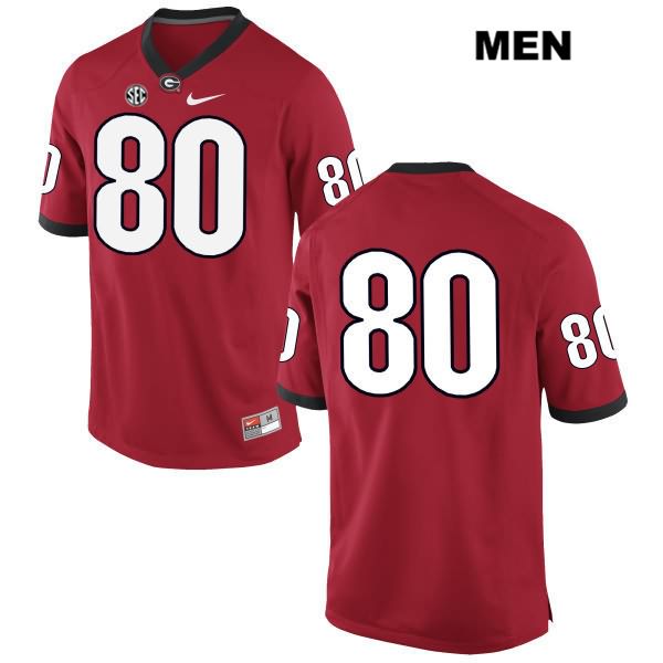 Georgia Bulldogs Men's J.T. Dooley #80 NCAA No Name Authentic Red Nike Stitched College Football Jersey SIS0456RS